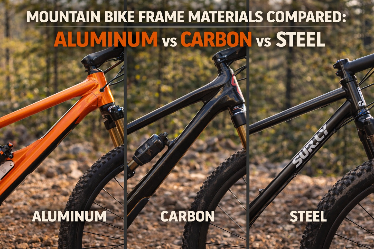 Mountain Bike Frame Materials Compared: Aluminum vs Carbon vs Steel