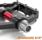 Mountain Bike Pedals 9 16 Inch Platform Lightweight Non Slip MTB Pedals with 3 Sealed Bearings
