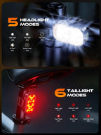 Ultra Slim USB C Rechargeable Bike Lights Front and Rear Set IP65 Waterproof Super Bright