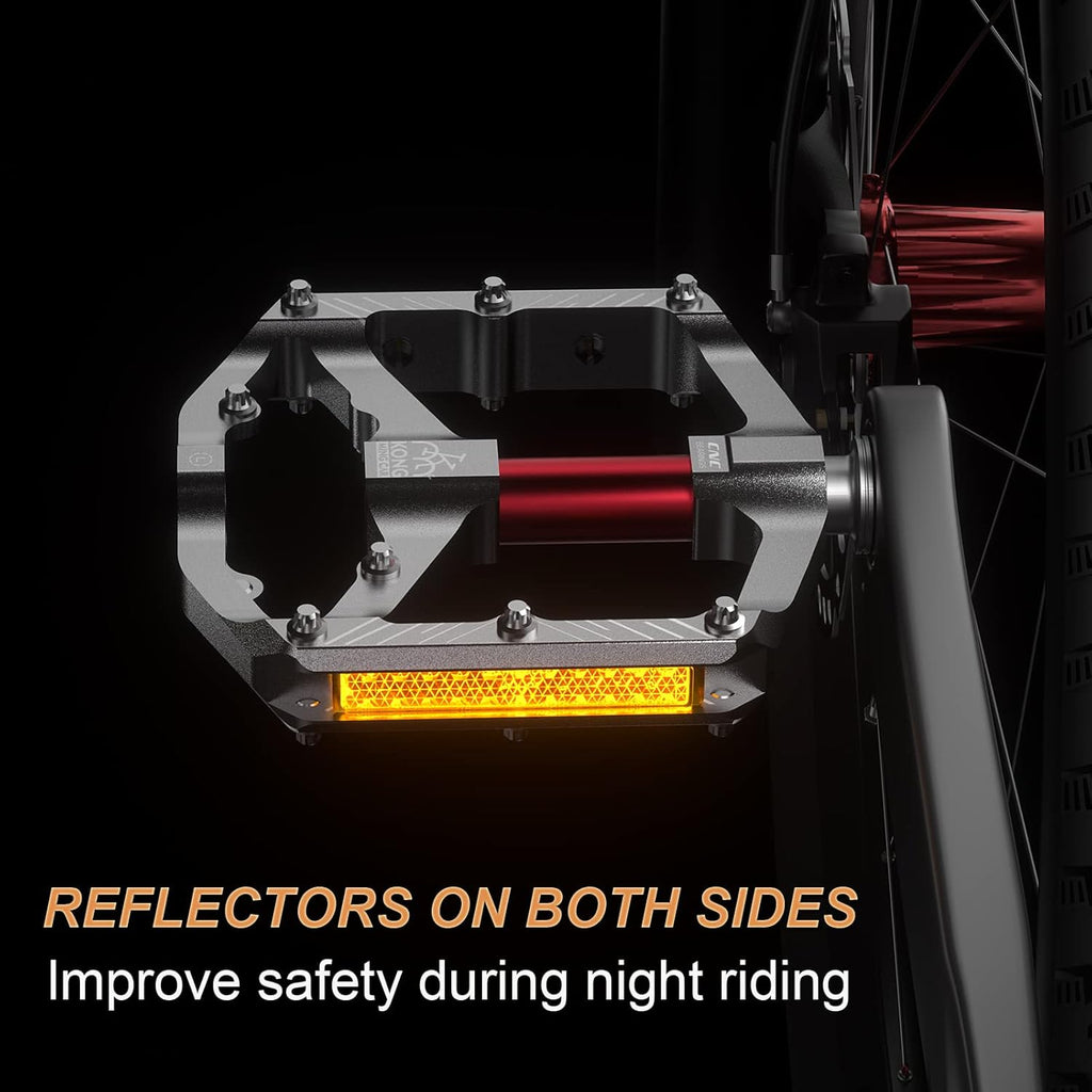 Mountain Bike Pedals 9 16 Inch Platform Lightweight Non Slip MTB Pedals with 3 Sealed Bearings