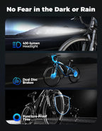 1500W Electric Bike for Adults 26 Inch Mountain Ebike 28MPH 65 Miles Range 7 Speed 48V Battery