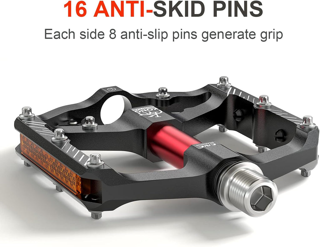 Mountain Bike Pedals 9 16 Inch Platform Lightweight Non Slip MTB Pedals with 3 Sealed Bearings