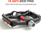 Mountain Bike Pedals 9 16 Inch Platform Lightweight Non Slip MTB Pedals with 3 Sealed Bearings