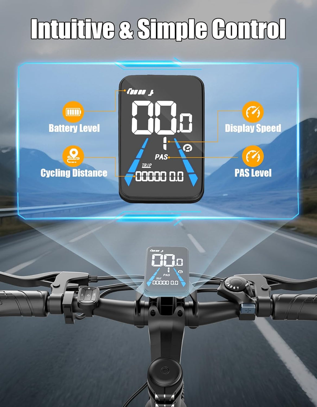 1500W Electric Bike for Adults 26 Inch Mountain Ebike 28MPH 65 Miles Range 7 Speed 48V Battery