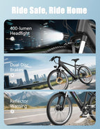 1500W Electric Bike for Adults 26 Inch Mountain Ebike 28MPH 65 Miles Range 7 Speed 48V Battery