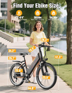 1500W Electric Bike for Adults 26 Inch Mountain Ebike 28MPH 65 Miles Range 7 Speed 48V Battery