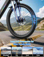 1500W Electric Bike for Adults 26 Inch Mountain Ebike 28MPH 65 Miles Range 7 Speed 48V Battery