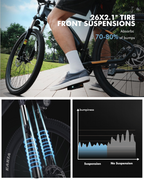 Racer 26 Electric Mountain Bike for Adults, 750W Peak 21 Speed E MTB with 375Wh Battery